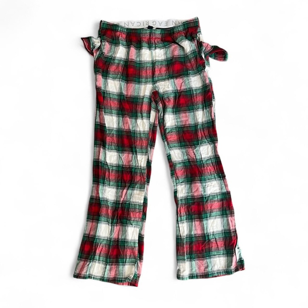 American Eagle Plaid Christmas Pajama Lounge Pants Red Green M Unisex